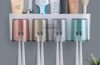 Megharsh Megharsh Wall Mounted Toothbrush Holder for Bathroom – Stickable Brush Stand with Cover Tooth Brush & Paste Holder for Bathroom Multi.