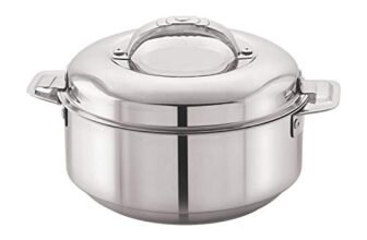 CELLO Maxima Insulated Casserole Hot Pot For Kitchen 2000 ml Silver | Easy to Serve Lightweight Outdoor Safe Keeps Food Hot and Warm Airtight Insulated Casserole Hot Pot Pack Set For Roti Rice Biryani