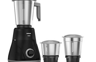 Havells Pulse 500 Watt Mixer Grinder|3 Stainless Steel Leak-Resistant Jars (400ml, 800ml, 1.2L)|3 Speed Control|Heavy-Duty ABS Body|Durable SS Blades|Air Vent Technology |1 Year Product Warranty|Black