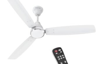 Polycab Wizzy Vibe 1200mm 5-Star BLDC Ceiling fan for Home with Remote| Energy Saving | High Air Delivery | 3+1 yr Warranty [Matt White]