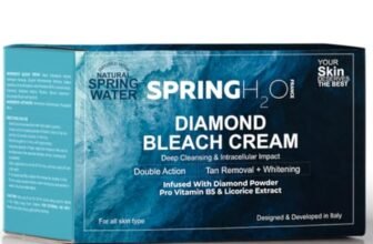 Spring H2O Diamond Bleach Cream 300g with Pro Vitamin B5 & Licorice Extract for Skin Brightening, Pigmentation Removal & Radiant Glow | Gentle Face Bleach for All Skin Types | Salon Like Finish at Home