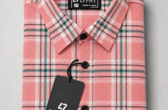 Lyphy Men Checkered Casual Pink, Green Shirt
