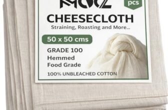 MOOZ Cheesecloth for Straining,100% Cotton Muslin Cloth for Paneer, Curd, Tofu & Kitchen Straining | Food Grade, Reusable, Hemmed Edges (Pack of 6)