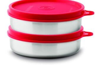 Signora Ware Stainless Steel Mini Mate Container (Red, 60 Ml Each) – Set Of 2