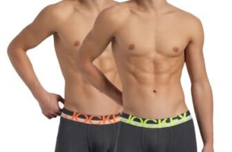 Jockey FP03 Men’s Super Combed Cotton Rib Solid Trunk with Ultrasoft Waistband (Pack of 2) _Charcoal Melange_M