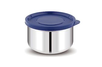 Attro Prime Stainless Steel Single Wall Storage Containers Airtight & Leak Proof Containers for Office Use, School, Picnic, 550 ml – Blue