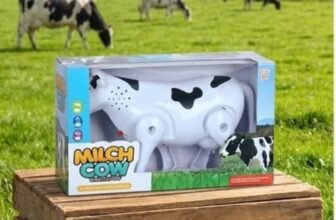 HOMOZE Milky Cow Walking Toy for Kids | Realistic Farm Animal with Sound, Battery Operated Moving Cow | Educational Pretend Play, Farm Theme Animal for Toddlers & Children