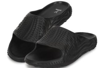 YOHO All-Terrain Sliders for Men | Cushioned Slippers| Lightweight | Waterproof | Classic Black- UK 9