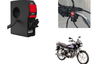 Selifaur C57 – Bike Headlight On/Off Switch Button Signal Light Switch with USB Charging Port Applicable For Hero Splendor 2 A Bike Mobile Charger
