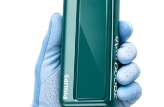 Philips 20000mAh 22.5W Fast Charging Power Bank (Deep Cyan) with Digital LED Display | Type-C & USB-A Input/Output | 3 Output Ports | Lithium Polymer | Portable for Mobile, Tablet & Earbuds