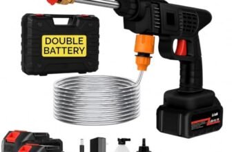 Cordless Pressure Washer Gun for Car & Bike Cleaning Water Spray Gun with Metal Lance | Portable Nozzle for Home, Garden & Floor CleaningCar Rechargeable 48V 12000mAh r (S Black)