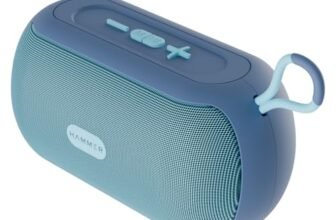 HAMMER Wave 10W Bluetooth Speaker Up to 8 Hours Playtime, TWS Function, Made in India, Built-in Mic, BTv5.4, USB Port, Type-C Interface Wireless Bluetooth Speaker with Hanging Loop (Blue)