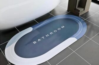 Aadya Alley Rubber Soft Sillicon Super Absorbent Door Mats (40X60) Bath Mat Anti Skid Quick Drying Bathroom & Water Absorbent Carpets Kitchen Entrance Door Mats (1, Oval R), Blue