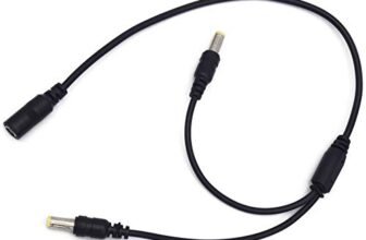 Electronic Spices PACK OF 2 DC Power Y Splitter Cable 1 Female to 2 Male Plug Adapter CCTV Camera