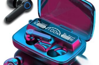 MB Star M19 TWS Bluetooth 5.0 Wireless Earbuds in Ear True Wireless Stereo Earbuds with Mic| LED Digital Display with Flashlight, Deep Bass Bluetooth Headphones, Upto 12Hrs Battery – Black, Pack of 1