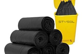 Stysol Garbage Bags 30 Pcs Strong Leak-Proof Black 19×21 Inch Home Office