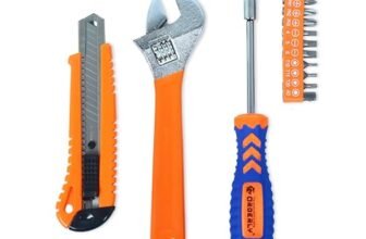 GLUN® Multipurpose Ratchet Wrench Tools Set, 1/4 Inch 12 in 1 Socket, Quick Release Ratchet Handles with Extensions, Combination Wrenches – Chrome Finish