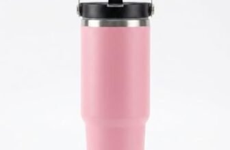 T&T KART Stainless Steel Vacuum Insulated Tumbler with Handle & Straw | Leakproof Travel Mug for Hot & Cold Drinks | Large Capacity Reusable Cup (900ml-lightpink)