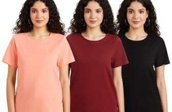 Amazon Brand – Symbol Women’s Cotton Stretch Regular Fit Round Neck Sleeveless T-Shirt (Combo Pack of 3) (TS-6 CONT_WINE & CORAL PINK & BLACK_L)