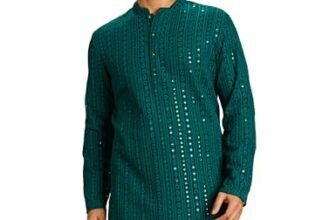 Symbol Premium Men’s Polyester Knee Length Festive Regular Fit Kurta(SY-A23-MNA-FKT-309_Green_6XL)