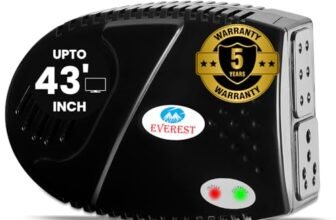 Everest ELS 600-N Mini Ultra Stabilizer Upto 43 Inchs TV for LCD/LED/3D/Smart TV (Black) (Working Range:170v – 270v)
