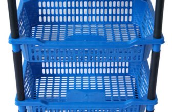 VM BOND Kitchen Rack 4 Layer Multipurpose Shelf Stand Basket Rack Plastic Fruit & Vegetable Basket(Blue)