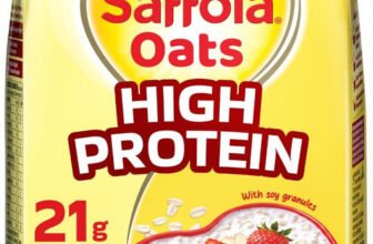 Saffola Oats High Protein -21g |High fibre | Instant rolled oats | Soft & Creamy Pouch(1 kg)