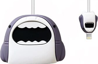 Meyaar Compatible with Apple iPhone Charger Case Cover | Cartoon Character Silicon Charger Case Cover for 18-20W 360 Degree Full Protection Cover (Cable Not Included) (Cute Shark)
