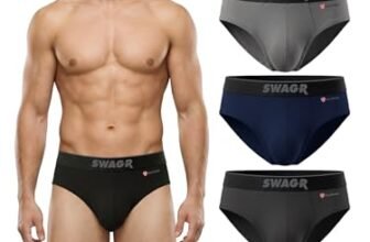 SWAGR 5 Pack Men’s Super Combed Cotton Underwear Briefs | Classic TruComfort Fit | Powered by ZincShield Anti-Bacterial Tech | Aerflo Breathability | 4-way FlexStretch | Size XL (100-105 cm) SG03