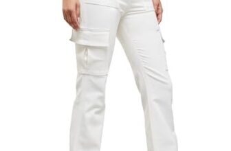 Miss Chase Women’s Wide Leg High/Mid Rise Regular Length Jeans (Plus (MCSS24DEN79-02-333-26, Pearl White, 26)