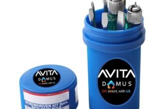AvitaDomus Handtools DN-800 Professional Screw-driver Set with 8 Blades & Tester (Includes 3 Flat/Slotted, 3 Star/Phillips, 1 Poker, and 1 Extension blade)