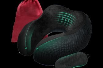 Trajectory Travel Neck Pillow Memory Foam Neck Pillow & Eye Shade(Black)