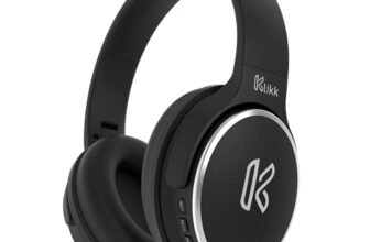 Klikk Rock On 101 Bluetooth Wireless Over Ear Headphones with Mic, 30 Hours Playback, AUX & SD Card, Voice Assistant Support with Foldable & Rotatable Compact Design (Black)