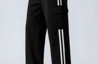 COMBRAIDED Loose Fit Men Black Trousers