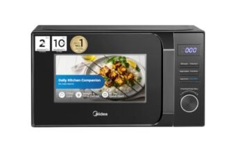 Midea 20 L Solo Digital Microwave Oven with 700W Microwave Power, 6 Auto Cook Menus, Multi-Stage Cooking (MMO20CXA-AMPEBK, Defrost by Time & Weight, 30s Quick Start)