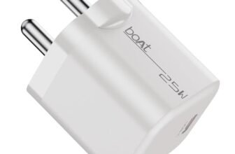 boAt 25W GaN Fast Charger for Samsung, Xiaomi & Android Users with Overheat/Overcharge Protection & Auto Detection with Type C to Type C Support (White)