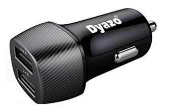 Dyazo 501 24 W Dual Car Charger for iPhone Xr/Xs/Max/X/8/7/Plus, Galaxy and All Other Cellular Phones Carbon Black