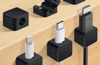 Afrodite Magnetic Cable Clips, Cord Organizer Holder, for Desk Cable Management, Adhesive Wire Keeper for Desk in Bedroom Living Room Kichen Office and for Car (Black-3 pcs)