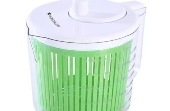 Wonderchef Vegetable Cleaner and Salad Spinner, Removes Excess Water and Pesticides, Cleans Vegetables Thoroughly, Use for Mixing Salad with Dressing, Food-Grade Plastic, Transparent Body