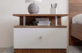 NEUDOT Pico BST | Engineered Wood | Bedside End Table with 1 Drawer Storage | Night Stand for Bedroom Living Room Home | Premium Craftmanship | Leon Teak Finish | DIY(Do-It-Yourself)