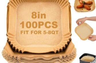 Arano Air Fryer Paper Liners – Disposable Paper Sheets for Microwave, Baking & Cooking | Oil-Proof, Non-Stick Round Liners for Frying, Roasting & Baking – Heat Resistant & Easy to Use (100pcs)