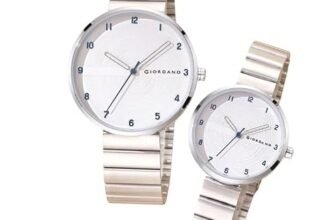 Giordano Analog Couple Watch Set – Elegant Round Dial with Stainless Steel Strap – His & Hers Matching Watches – Minimalist Unisex Design – GZ-992-SET
