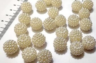 GoSetGet! 100 PCS | 14MM Big Size | Creamy White Color Dotted Pearl/Fruit Ball Beads/Moti Angura Beads for Jewelry Making, Arts & Crafts & Decoratives (14mm-CreamyWhite)