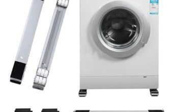 Heavy-Duty Adjustable Stand with Locking Casters for Fridge & Washer