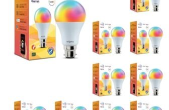 wipro 14 Watt B22 WiFi Smart LED Bulb with Music Sync | 16M Colours & Shades of White | App Control | Compatible with Amazon Alexa and Google Assistant | Ideal for Living Room & Bedroom | Pack of 10
