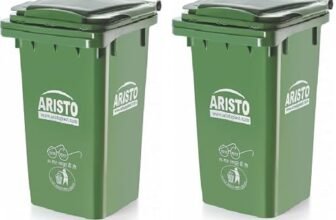 Aristo Plastic Manual-Lift Garbage Waste Dustbin with Out Wheel 90 LTR (Green & Green) COMBO