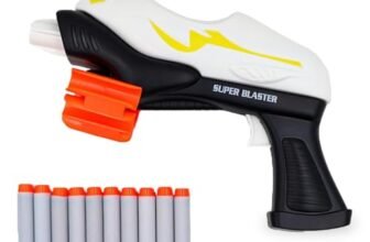 ToyBharat Super Blaster Blaze Storm Soft Bullet Gun Toy with 10 Safe Soft Foam Bullets, Fun Target Shooting Battle Fight Game for Kids Boys (SMG4), Multicolor