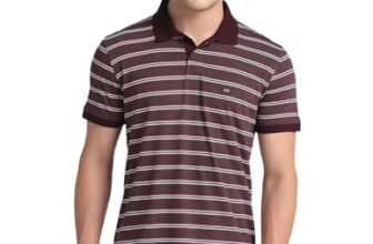 Arrow Horizontal Stripe Logo Polo Shirt Maroon