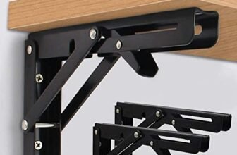 Heavy Duty Folding Shelf Brackets – Metal Collapsible Wall-Mounted Bracket for Bench, Table & Shelf | Space-Saving DIY Hinge Brackets for Home & Workshop | 1 Pair