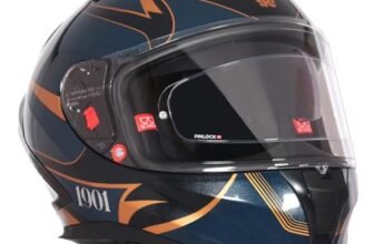 Royal Enfield SPEEDX Full FACE Jinx with Sun Visor & aerodynamic Spoiler | Certification: ISI & DOT | Liner: Dual EPS Expanded Polystyrene| UV Treated Surface | Polygiene Fabric DEEP Teal (L) 60 CM
